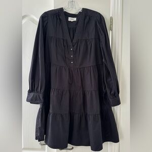XiRENA Black Long Sleeve Tiered Dress